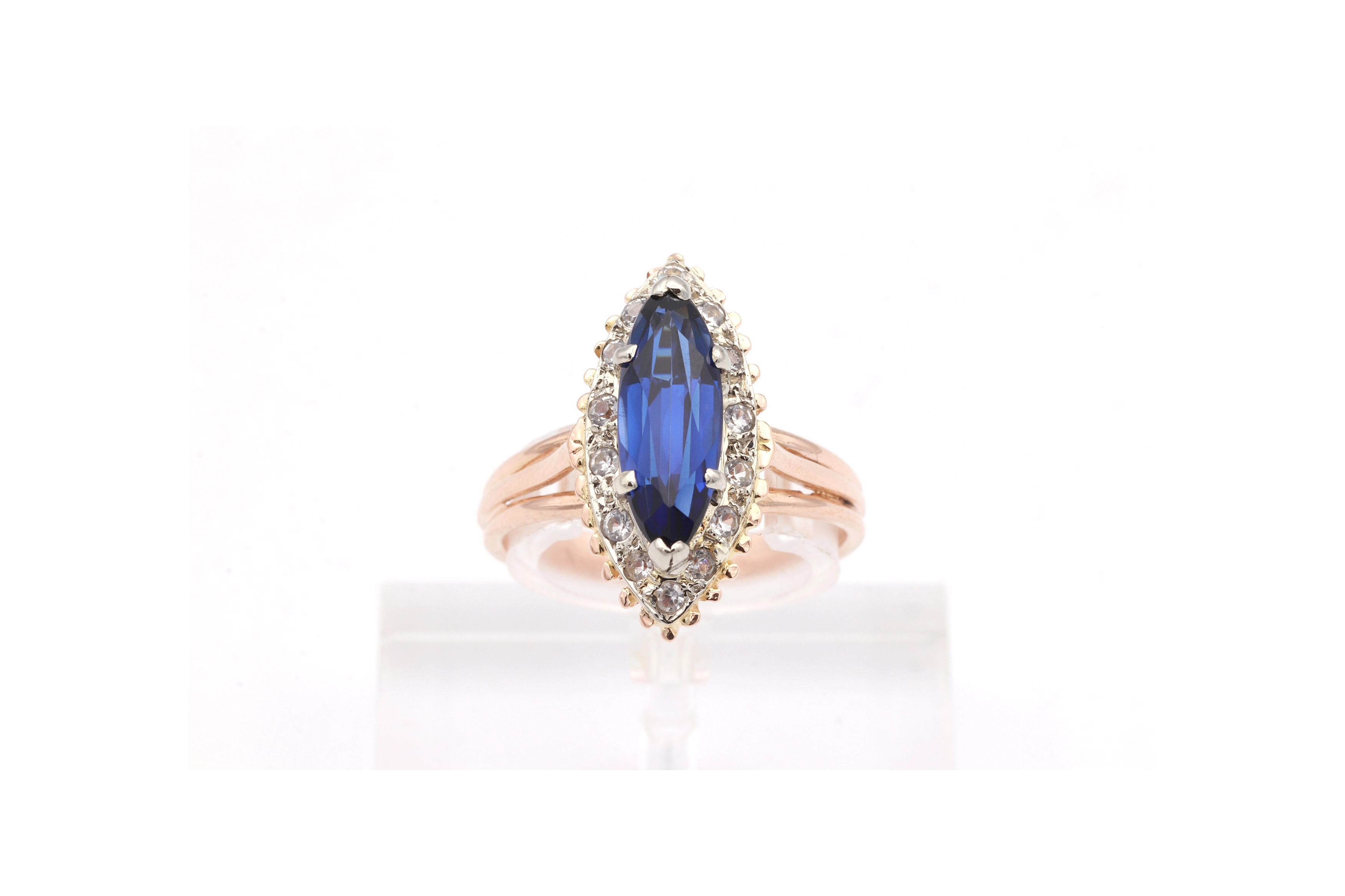 Bague Ancienne Or 18 Carats Avec Pierre Blanche - Taille 51 - Occasion